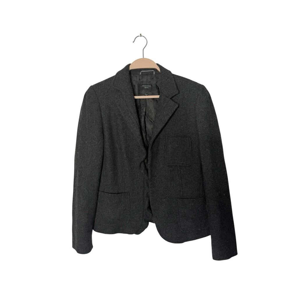 Weekend‎ Max Mara sz 12 black/charcoal wool blazer jacket